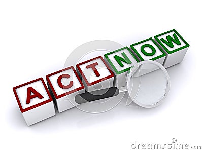 Act now sign Stock Photo