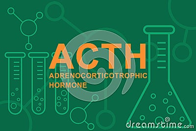 ACTH Adrenocorticotrophic hormone also adrenocorticotropin, corticotropin and test tubes Stock Photo