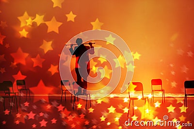 Acting Stage Play Production Background Stock Photo