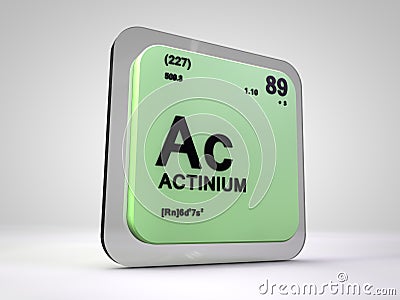 Actinium - Ac - chemical element periodic table Stock Photo