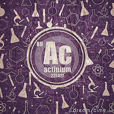 Actinium chemical element. Concept of periodic table. Stock Photo