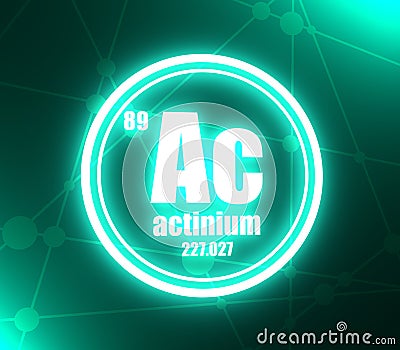 Actinium chemical element. Stock Photo