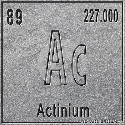 Actinium chemical element, Sign with atomic number and atomic weight Stock Photo
