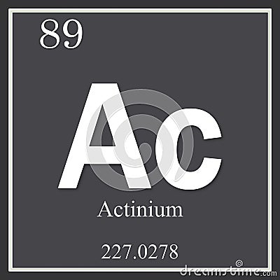 Actinium chemical element, dark square symbol Stock Photo