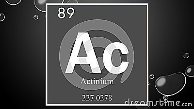 Actinium chemical element symbol on wide bubble background Stock Photo