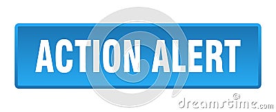 action alert button. action alert square isolated push button. Vector Illustration