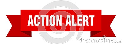 action alert ribbon. Vector Illustration