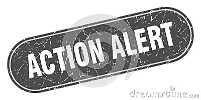 action alert sign. action alert grunge stamp. Vector Illustration