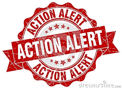 Action alert stamp Vector Illustration