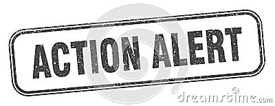 action alert stamp. action alert square grunge sign. Vector Illustration