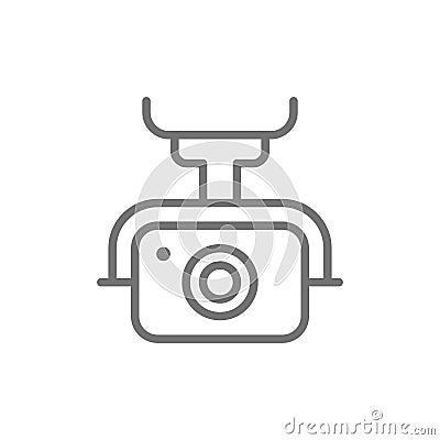 Action camera for drone, extreme video cam line icon. Vector Illustration