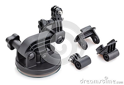 Action camera suction cup mount Stock Photo