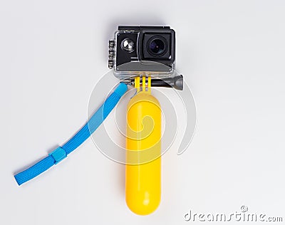 Action Camera in Water Proof case Stock Photo