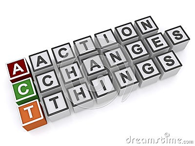 Action changes things Stock Photo