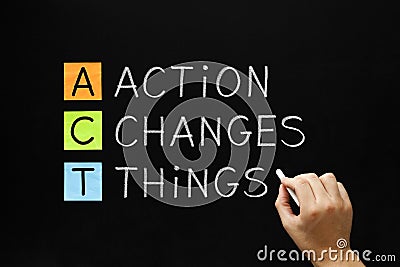 Action Changes Things Acronym Stock Photo