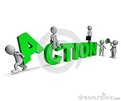 Action Characters Shows Motivated Proactive Or Activity Stock Photo