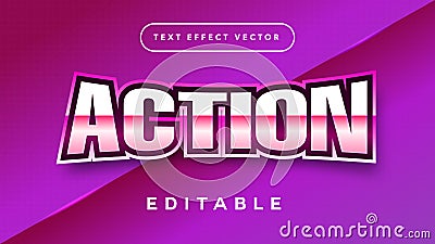 Action 3d editable text effect Vector Illustration