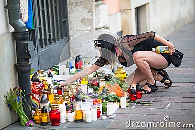 Action near American Consulate in memory of victims of the massacre in popular gay club Pulse in Orlando Editorial Stock Photo