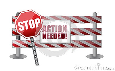 Action needed barrier illustration design Cartoon Illustration