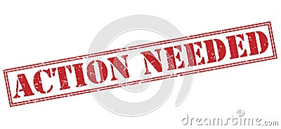 Action needed red stamp Stock Photo