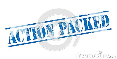 Action packed blue stamp Stock Photo