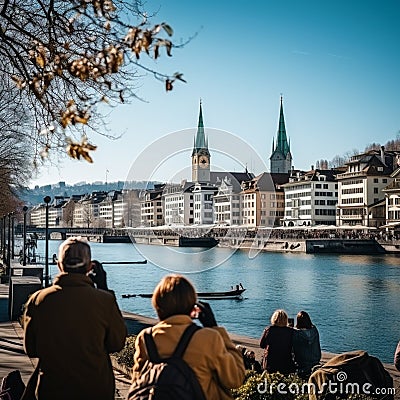 Action-packed day in Zurich capturing hidden gems, vibrant culture, and culinary delights Stock Photo