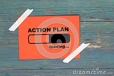 Action plan loading on paper Stock Photo