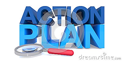 Action plan on white Stock Photo