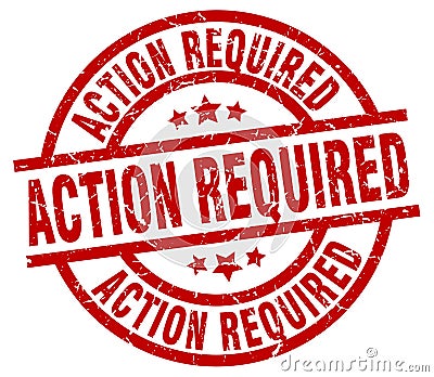 action required stamp Vector Illustration