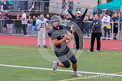 High school football player at end zone Editorial Stock Photo