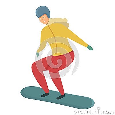 Action snowboarding icon cartoon vector. Sport child Vector Illustration