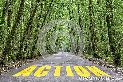 Jungle road to action Stock Photo