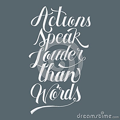 Actions speak louder than words illustration Cartoon Illustration