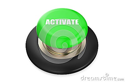 Activate green button Stock Photo