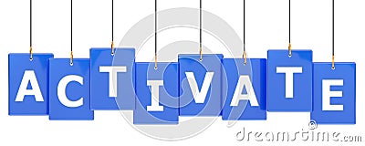 Activate tag banner Stock Photo