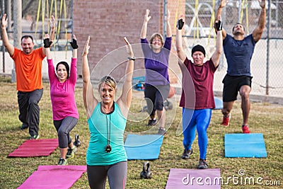 Active Adults Exercising Stock Photo