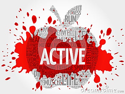 ACTIVE apple word cloud Stock Photo