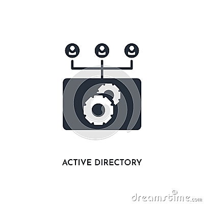 Active directory icon. simple element illustration. isolated trendy filled active directory icon on white background. can be used Cartoon Illustration