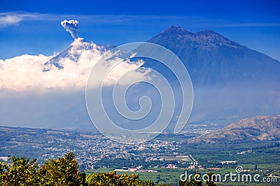 Active Fuego volcano erupting, Guatemala Stock Photo