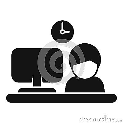 Active late work icon simple vector. Night time Vector Illustration