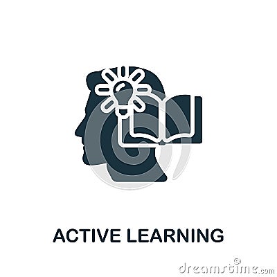 Active Learning icon. Monochrome simple Life Skills icon for templates, web design and infographics Vector Illustration