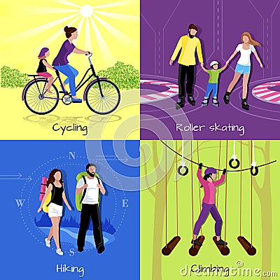 Active Leisure Concept Vector Illustration