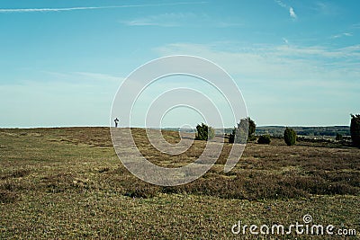 Active lifestyle with person enjoying the view of the landscape in Sweden on a summer day Stock Photo
