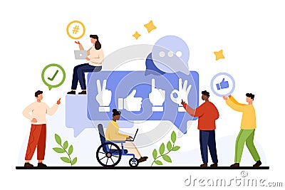 Active listening for better understanding, soft communication skill of tiny people Vector Illustration
