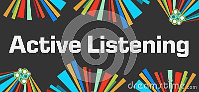 Active Listening Dark Colorful Elements Stock Photo