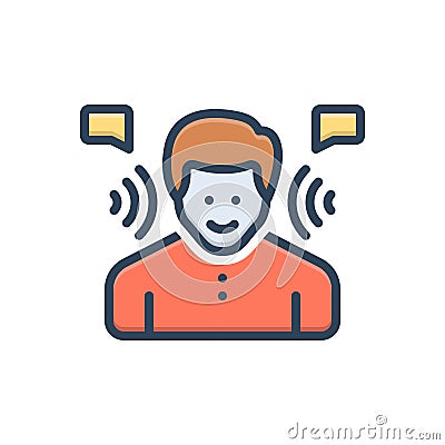 Color illustration icon for Active Listening, active and speaker Vector Illustration