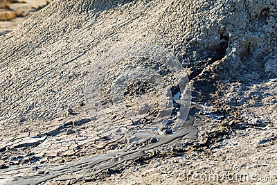 Active mud volcano of the Krasnodar region Stock Photo