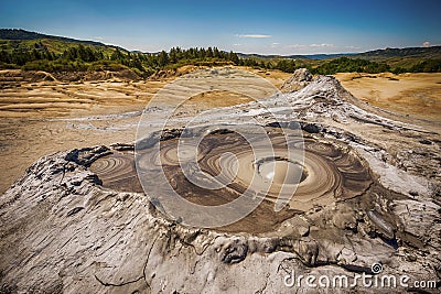 Active muddy volcano Stock Photo