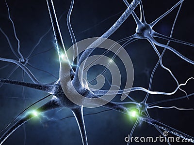 Active nerve cell Stock Photo