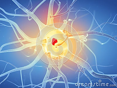 An active nerve cell Cartoon Illustration